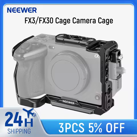 NEEWER FX3/FX30 Camera Cage with Cable Clamp, NATO Rail, 3/8 ARRI Positioning Holes For Sony FX3 FX30 Original XLR Handle 10 best sales cage fx3 - №3
