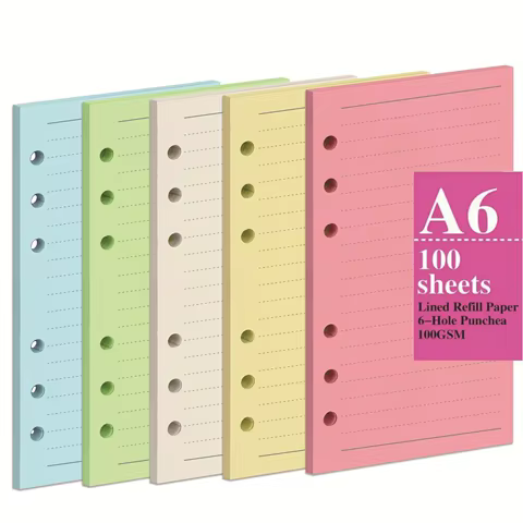 100 Sheet A5 A6 Loose-leaf Colorful Replacement 100G Daolin Paper Refill Inner Page Line Inner Page Inside Paper Stationery 10 best sales a6 refill paper - №5