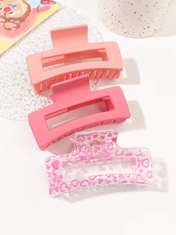 1/3/4/6 Pcs Medium Hair Claw Clips for Women Girls, Pink Strong Hold Matte Square Hair Clips for Thick Thin Hair 8 best sales square hair claw - №4