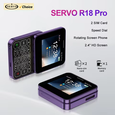 2024 NEW SERVO R18Pro Rotating Screen Mini Mobile Phone Flashlight Magic Voice 2.4 10 best sales phone with buttons - №6
