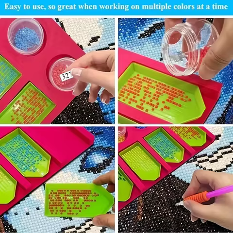 1pc Diamond Painting Accessories Tray Organizer For Storage Boxes Containers 6 best sales diamond painting plateau - №2