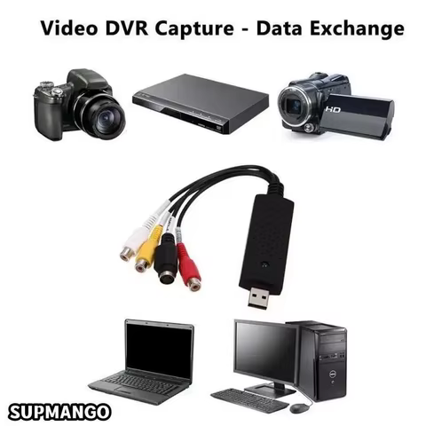 USB 2.0 Video Audio Converter Capture Card Easy Cap Video Audio Converter TV DVD VHS Audio Capture Adapter Card TV Video DVR 12 best sales vhs to digital converter - №9