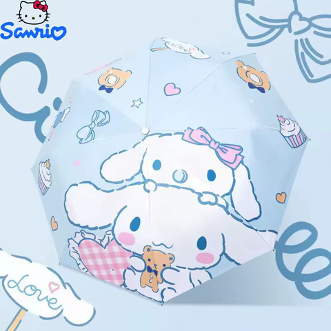 Sanrio Umbrella Sunscreen UV Protection Sunny And Rainy Dual-use Cinnamoroll Folding Automatic Black Coating Bumper Cloth Gifts 12 best sales sanrio ipad case - №9