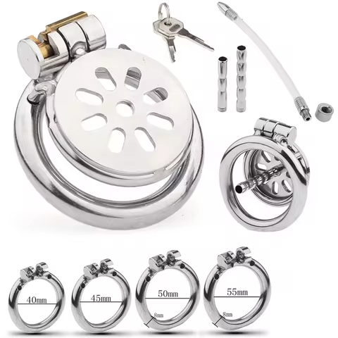 Male Super Mini Chastity Cage Stainless Steel Chastity Device Penis Cage Cock Ring With Lock Sex Toys For Men BDSM Sissy 12 best sales chastity tube - №11