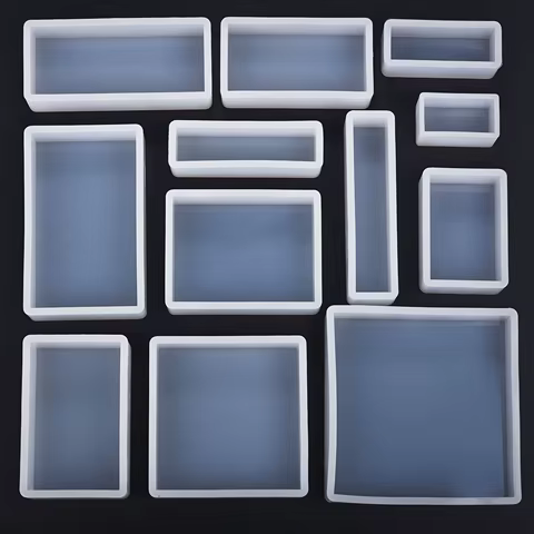 Cuboid Cube Resin Mold Crystal Epoxy Silicone Mold DIY Jewelry Pendant Storage Tray Mold Square Rectangular Casting Accessories 10 best sales silicon resin - №6