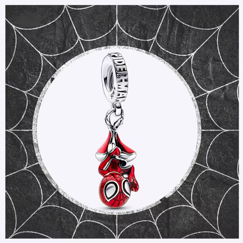 MINISO Marvel Series Hanging Spiderman Charm Beads Fit 3mm Original Bracelet Women 925 Silver Pendant Beads DIY Jewelry Gift 12 best sales charm diy - №2