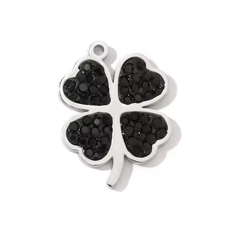 3pcs/Lot Trendy Stainless Steel Crystal Clover Four-leaf Lucky Charms Compass Ancient Coins Necklace DIY Small Pendant 10 best sales compass charm - №4