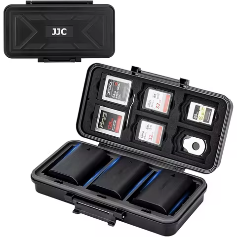 JJC Camera Battery Memory Card Storage Case for 6 SD Card 6 CFexpress Type-B/XQD 5 CFexpress Type-A Cards 3 Camera Batteries 12 best sales fuji xt3 - №10