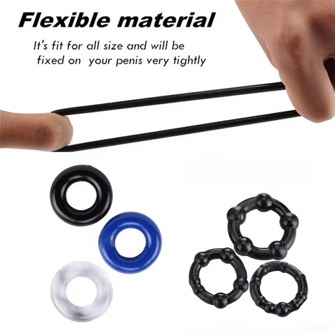 3 Pcs/Set Cock Ring Delay Ejaculation Adult Toys For Men Dick Enlargement Silicone Penis Ring Male Sex Toys Stronger Erection 10 best sales male torture - №8