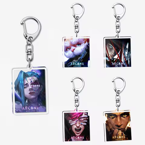 Arcane: League of Legends Jinx Vi Caitlyn Heimerdinger Silco Ekko Jayce Anime Acrylic keychain Pendant Jewelry decoration Gifts 12 best sales league of legends keychain - №7