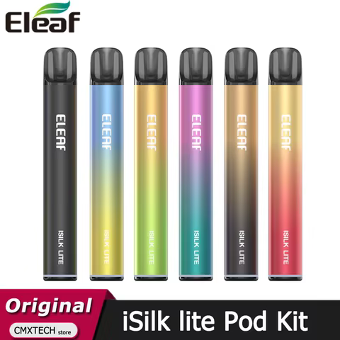 Original Eleaf iSilk Lite Pod Kit 10W Electronic Cigarette Vape with 500mAh Battery 2ml iSilk Pod Cartridge 1.0ohm Vaporizer 10 best sales vape disposable - №8