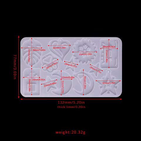 Earring Pendant Silicone Mold Epoxy Resin Jewelry Making Molds Heart Leaves Moon DIY Charms Pendant Mould Creative Jewelry Craft 10 best sales silicon resin - №4