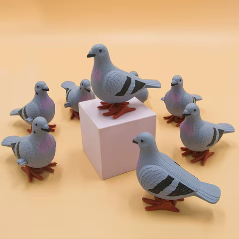 New Kids Clockwork Toy Jumping Pigeon Simulation Animal Cute Winding Will Jump Baby Toys 2-4 Years Old Gift 10 best sales pigeon plush toy - №5