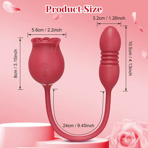 Rose Sucking Sex Toys Dildo Vibrator for Women 3in1 Thrusting G Spot Anal Vibrators Stimulator Female Vibrating Egg Adult Toys 8 best sales thrusting penis - №7