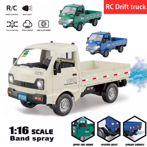 New KF21 1:16 2.4GHZ Remote Control Car Simulates Drift And Climbing Trucks With Spray And LED Lights Toy For Children Boys Gift 10 best sales 1 16 rc car - №9