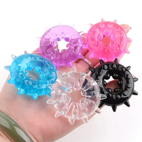Silicone Spikes Cock Ring Time Premature Ejaculation Delay Impotence Aid Erection Penis Rings Sex Toys For Adult Men Sex Product 8 best sales spiked penis ring - №3