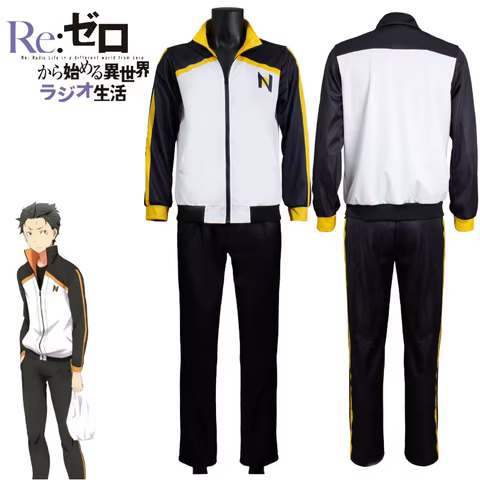 Anime Re: Zero Kara Hajimeru Isekai Seikatsu Natsuki Subaru Costume Cosplay Hoodie Set Halloween Party Sportswear Uniform Suit 12 best sales odst - №10