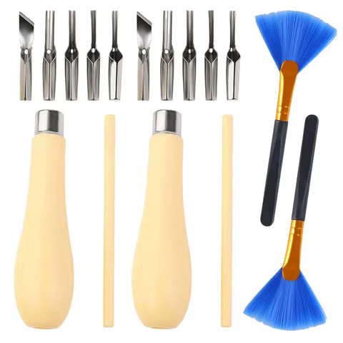 1 Sets Of Linocut Tool, With 5 Different Blades Head,Linoleum Blocks Rubber Carving Block For Rubber Stamps, DIY Carving 8 best sales linocut - №8