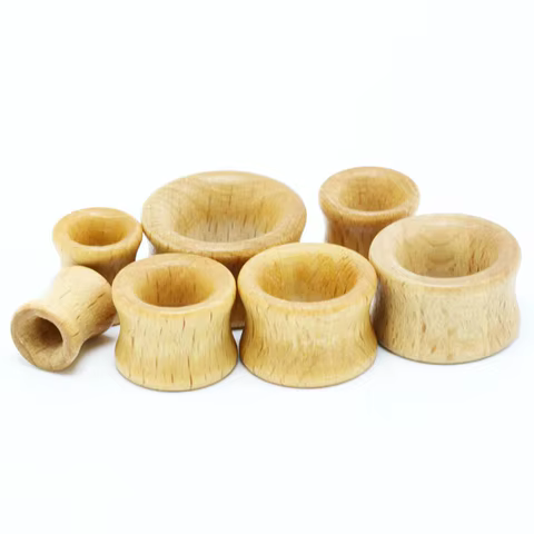 2pcs fashion flesh tunnels ear plugs big gauge piercing expander brown Bubinga rose wood 8mm-20mm piercing body jewelry for men 6 best sales lewitt - №2
