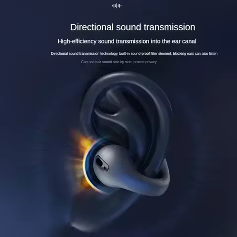 T75 Fone Bluetooth Headset 5.3 Wireless Bone Conduction Headphones Clip Ear Music Noise Canceling HD Call Sports Gaming Earphone 10 best sales hearing aid bone conduction - №2