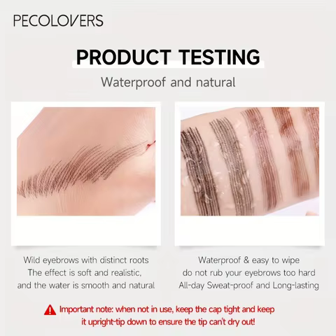 6 Colors 1pc Eyebrow Pen Waterproof 4 Split Tip Eyebrows Pen Eyebrow Tattoo Pen Waterproof Liquid Black Eyebrow Makeup Pencil 12 best sales propolis serum - №1