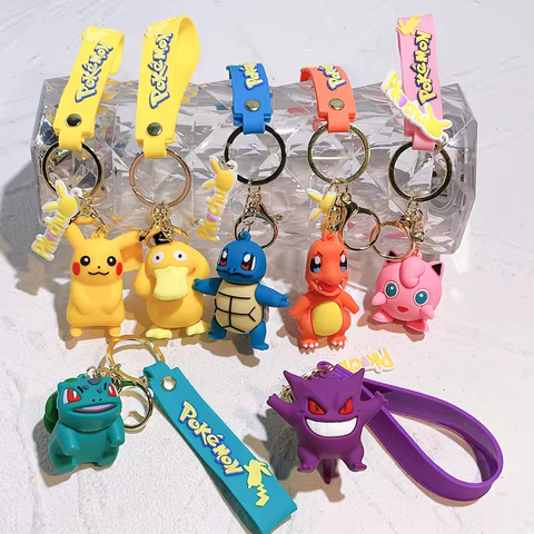 MINISO Pocket Monster Pikachu Anime PVC Doll Keychain Pendant Bag Accessories Action Toy Doll Psyduck Charizard Children's Gift 12 best sales vkworld phones - №3