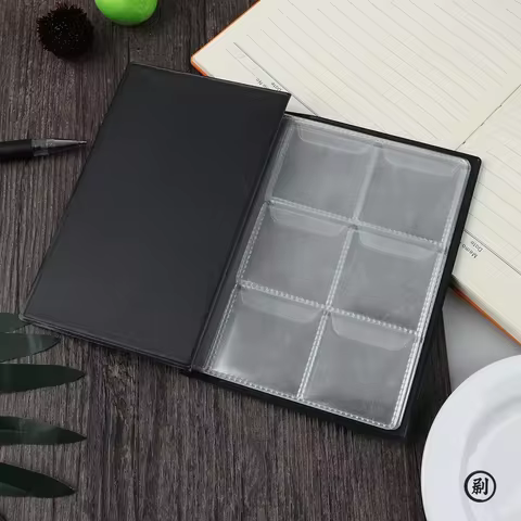60 Pockets Artificial PU Leather Commemorative Coins Collection Album Book Collecting Money Organizer Storage Bags Storage Book 12 best sales album for banknotes - №5