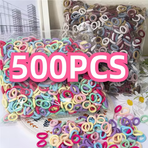100/300/500 pcs Girls Colorful Elastic Hair Bands Ponytail Hold Hair Tie Rubber Bands Scrunchie Hair Accessories Bands for Girls 8 best sales scronchi - №4