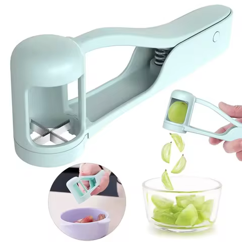 Tomato Slicer Cutter Grape Tools Cherry Fruit Salad Splitter Artifact for Toddlers Small Kitchen Accessories Cut Gadget for Baby 10 best sales grape cutter - №9