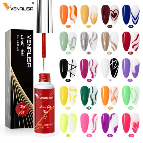 8ml VENALISA Liner Gel White Line French Nail Gel Polish 21 Colors Soak Off UV/LED Painting Gel Beautiful Semi Permanent Varnish 12 best sales vanelisa gel polish - №10