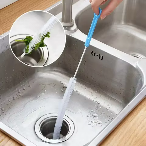 Pipe Dredging Brush Bathroom Sewer Hair Remove Sink Cleaning Brush 48/71cm Drain Cleaner Bendable Flexible Cleaning Tools 10 best sales garbage pail kids figure - №7