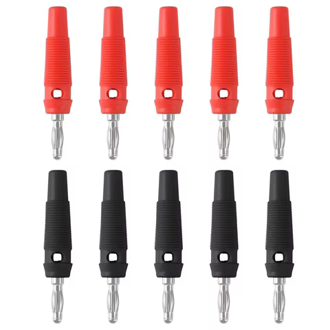 10Pcs 32A High Current Screw Type 4mm Banana Plugs Male Stackable Connector Speaker Cable Adapter 4mm High Current Banana Plugs 10 best sales banana hifi - №1