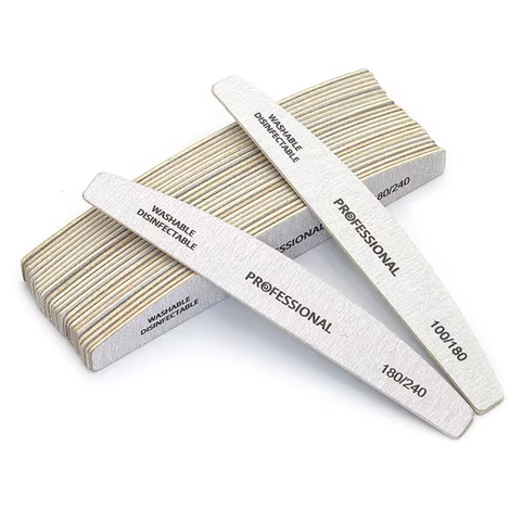 10pcs/Lot Wooden Nail Files Professional 100 180 240 Emery Board Manicure Buffer Grey Boat Double-sided Wooden Pedicure Buffers 10 best sales mini nail file - №8