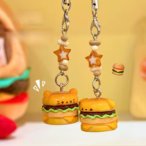 6 best sales burger keychain - №6
