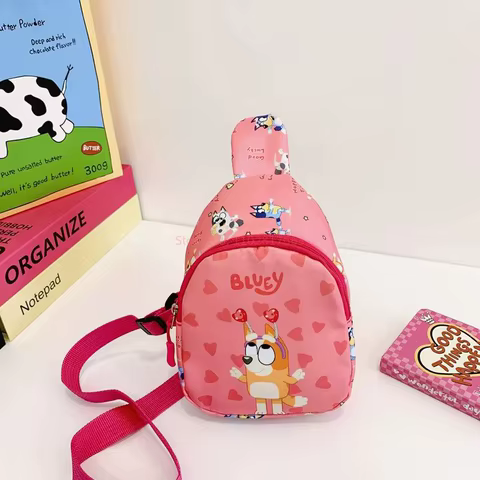 Bingo Friends Children's Bag Cute Bluey Family kids Chest Bag Kindergarten Cartoon Light Crossbody Bag Halloween Christmas gift 12 best sales spongebob bracelet - №5