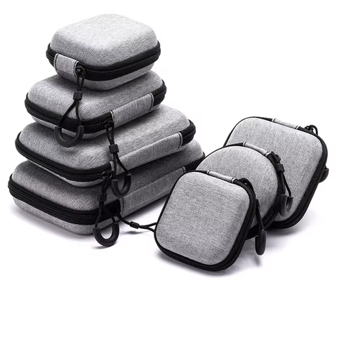 Portable Shockproof Headphone Case Earphone Bag Headset Storage Bag Hard Shell Earphone Accessories memory Card USB Cable 8 best sales beats fit pro case cover - №1
