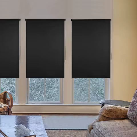 Blackout Roller Blind Klemmfix No Drilling Required Side Pull Blind Sun Protection for Windows Doors Living Room Bedroom Office 8 best sales roller blinds for windows - №8