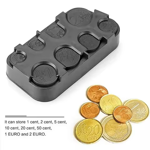 Euro Coin Dispenser Plastic Coin Boxes Money Box Collection Wallet Storage Organizer Holder for Bus Car Coin Changer Holder 12 best sales coins dispenser - №4