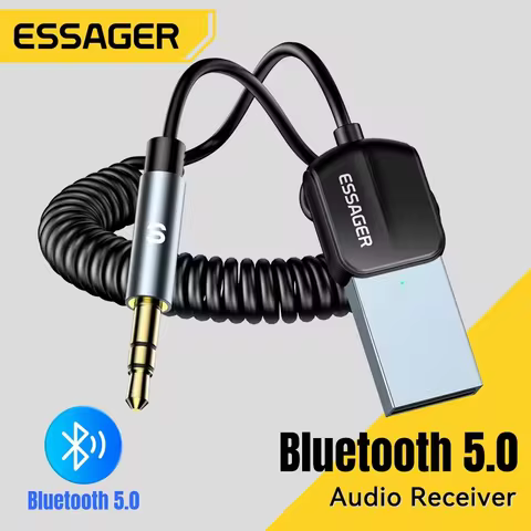 Essager USB Bluetooth Aux Adapter Dongle USB To 3.5mm Jack Audio Wireless Handsfree Kit For Car Stereo Receiver USB Transmitter 6 best sales receptor duosat - №3