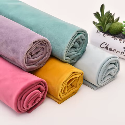 Thick Dutch velvet Upholstery Fabric Sofa Curtains Cloth DIY Home Textile by the Half Metre 10 best sales white velvet curtains - №5