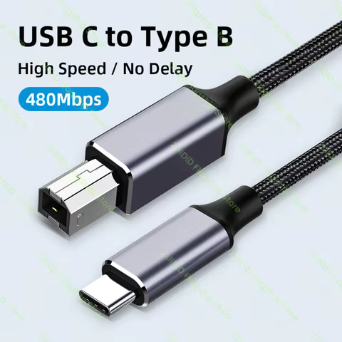 USB Type-C to USB Type B 2.0 Cable for New MacBook Pro HP Canon Brother Epson Dell Samsung Printer Type C Printer Scanner Cord 6 best sales cable canon - №6