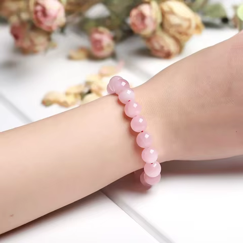JD 5A Madagascar Natural Rose Quartz Bead Bracelet Women Girls Fashion Stone Handmade Strength Yoga Healing Energy Jewelry Gift 12 best sales madagascar toy - №8