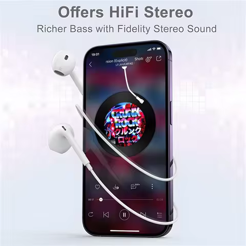 Original Wired Lightning Earphones For Apple iPhone 14 13 12 11 Pro Max Mini X XS XR X 7 8 6 Plus SE 2020 Headphones Accessories 10 best sales apple iphone handsfree - №6