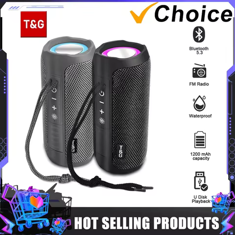 T&G TG227 Waterpro With Lamp Outdoor Portable Upright Wireless Compatible Speaker Music Player Support TF FM Radio Music Party 10 best sales fm radio speaker - №9