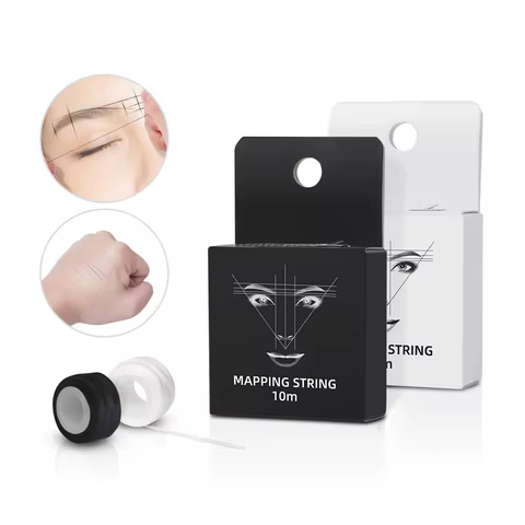 Tattoo Thread Eyebrow Marker Thread Tattoo Brows Ruler With Ink Positioning Mapping Line Box for Marking Symmetrical Eyebrows 12 best sales tattoo tools - №12