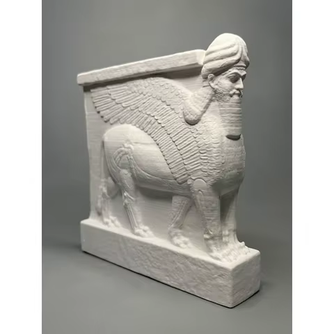 Iraqi Assyrian cultural people head-winged bull statue plaster sculpture decoration home birthday creative ornaments 8 best sales assyrian flag - №8