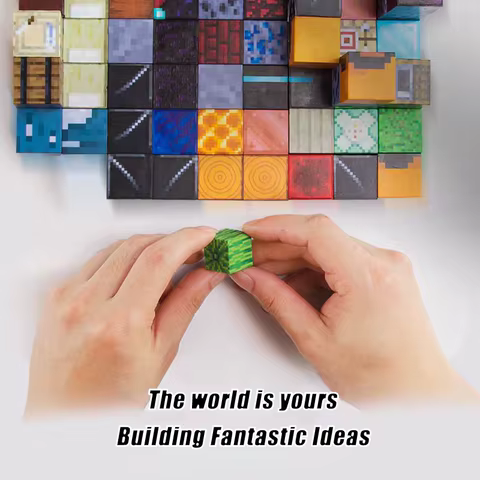 Magnetic Building Blocks Stacking Construction Set STEM Sensory Toys for Mine World Kids Boys Girls Ages 3+ DIY Magnet Cube Gift 8 best sales lego jurassic world sets - №3