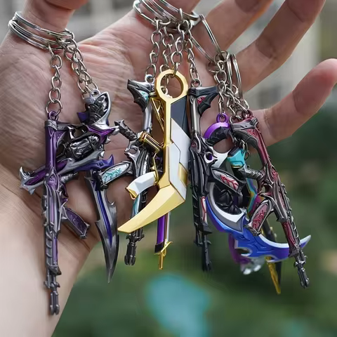 Valorant Keychains Set Reaver Karambit Knife Vandal Metal Game Peripheral Metal Sword Weapon Model Keychains Pendant Gifts Toys 8 best sales valorant keychain - №1