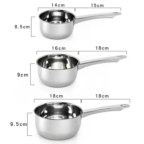 1PCS Stainless Steel Pan Pot Thickening Non-stick Suop Pan With Handle Milk Pot Hot Pot Household Cooking Tools Kitchen Utensils 10 best sales hot pot stainless steel - №8