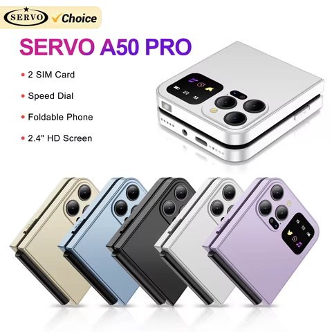 SERVO A50 Pro Flip Phone Dual SIM Card GSM Electric Torch Automatic Call Recording 2.4 Inch Screen Foldable Mobile Phones Type-C 8 best sales clamshell phone - №2